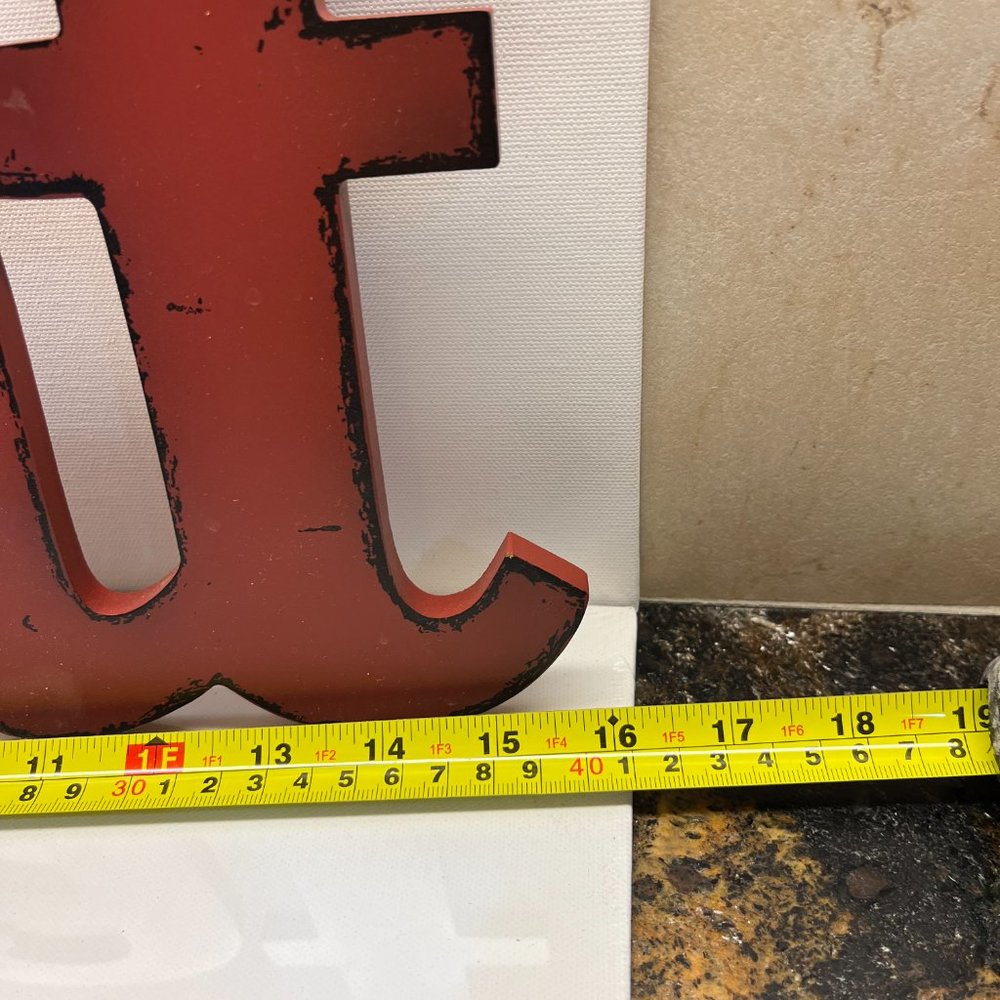 NWOT Hobby Lobby Home Decor EAT red wooden sign with hanging hardware, 16L x 8T - Picture 3 of 9
